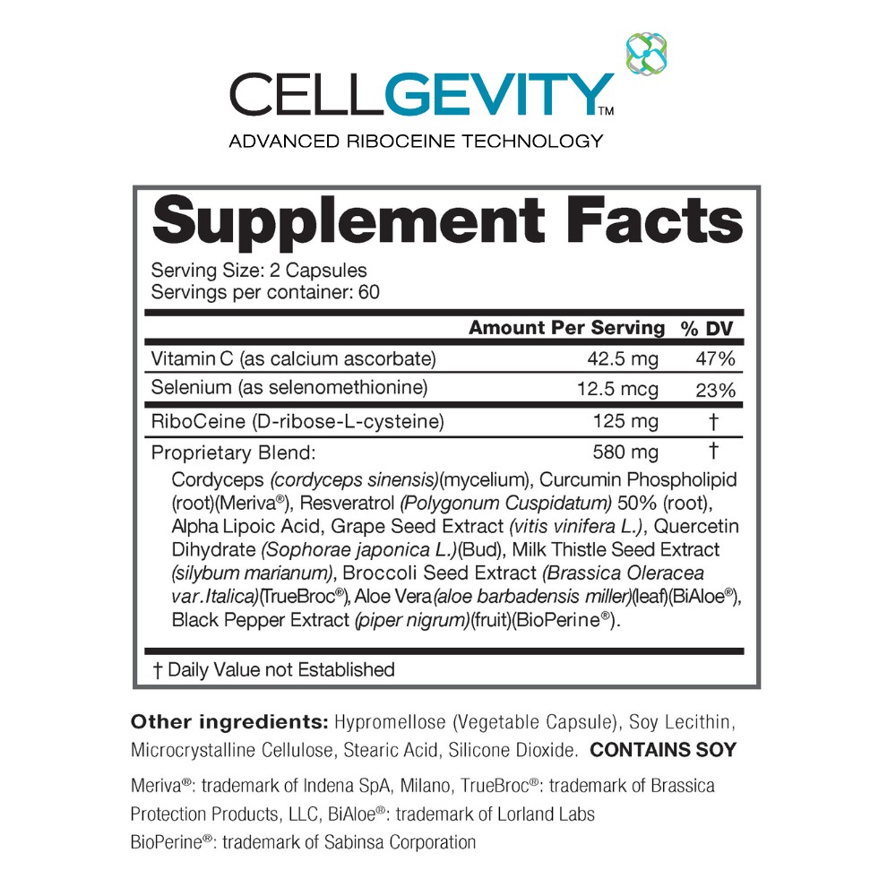 Cellgevity™ - 30-Day Supply – 120 Capsules